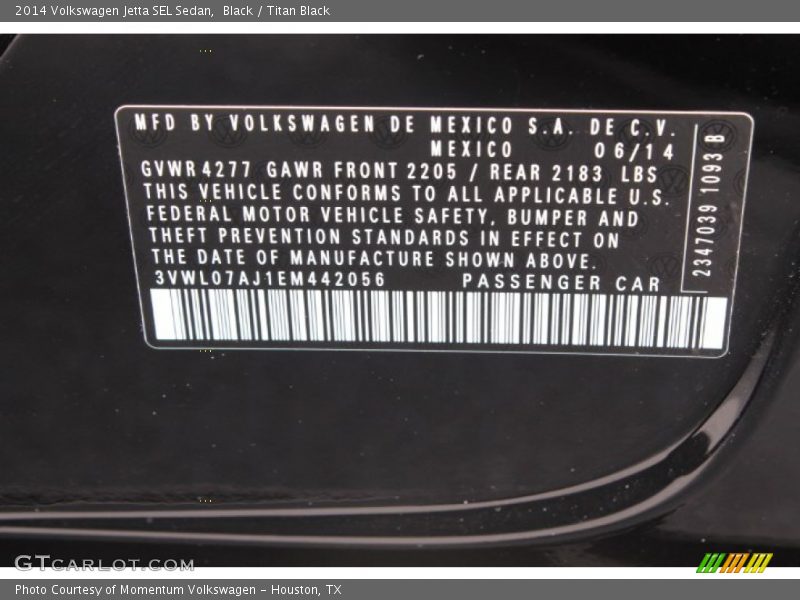 Black / Titan Black 2014 Volkswagen Jetta SEL Sedan