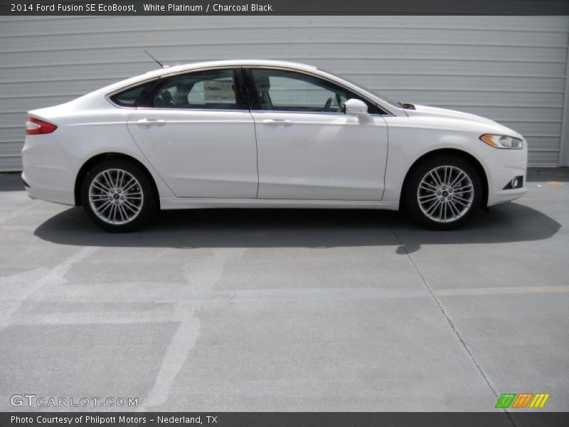 White Platinum / Charcoal Black 2014 Ford Fusion SE EcoBoost