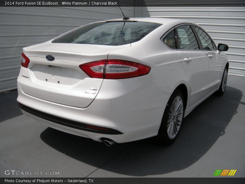 White Platinum / Charcoal Black 2014 Ford Fusion SE EcoBoost