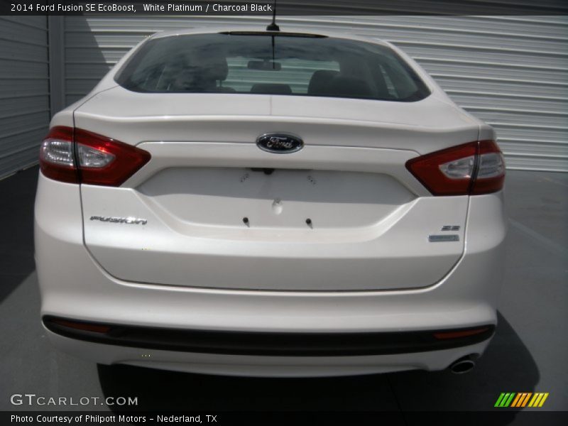 White Platinum / Charcoal Black 2014 Ford Fusion SE EcoBoost