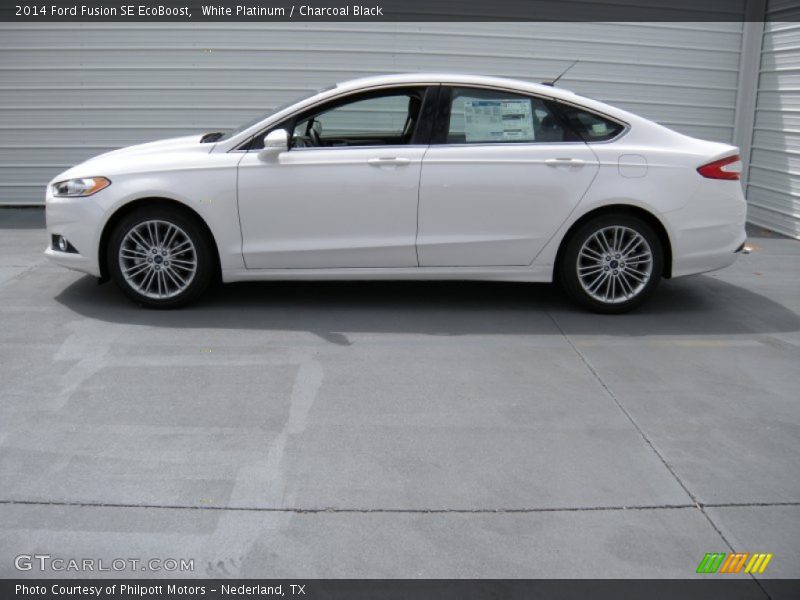 White Platinum / Charcoal Black 2014 Ford Fusion SE EcoBoost