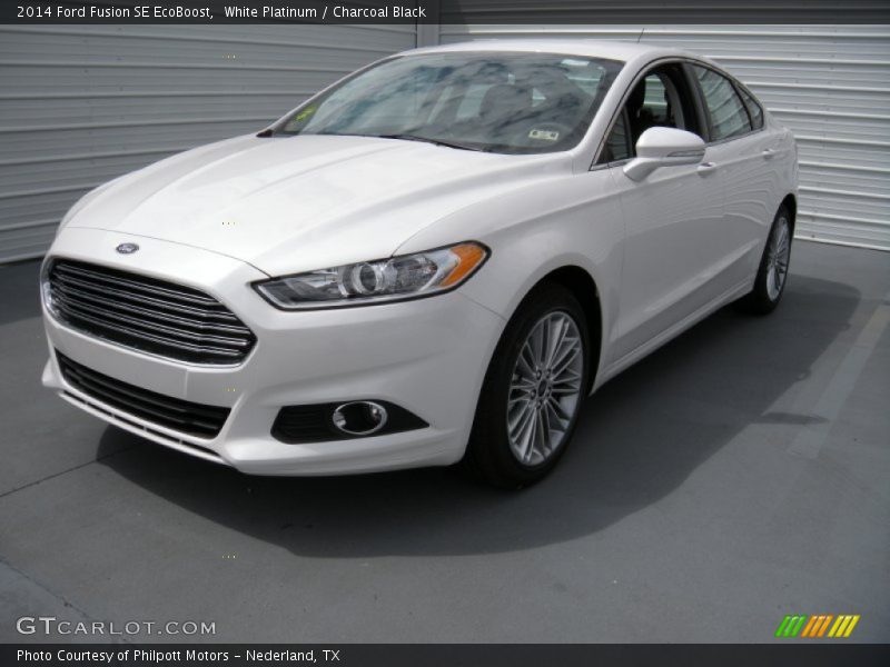 White Platinum / Charcoal Black 2014 Ford Fusion SE EcoBoost