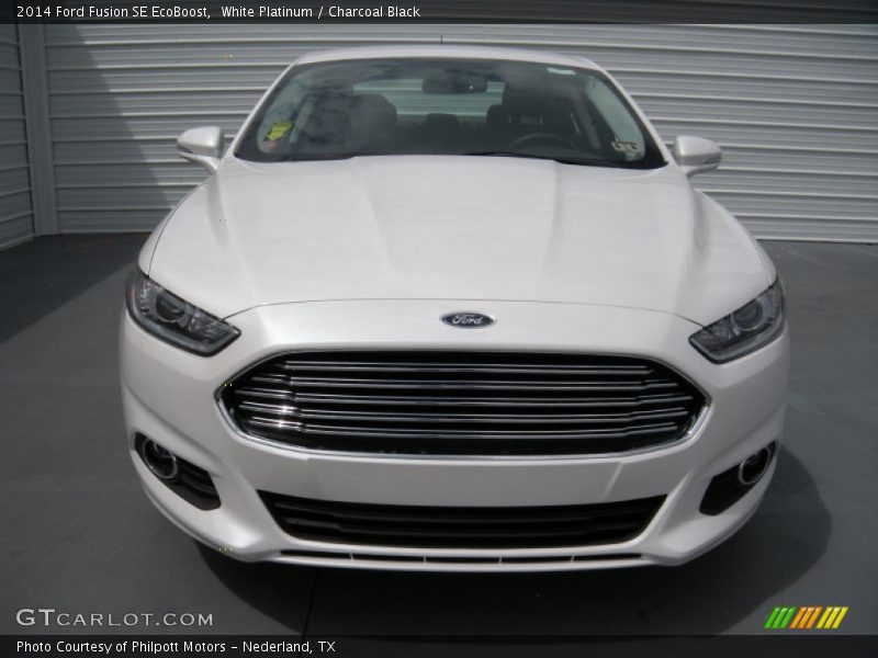 White Platinum / Charcoal Black 2014 Ford Fusion SE EcoBoost