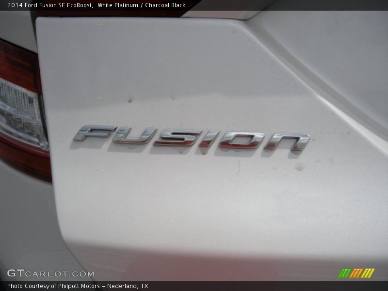 White Platinum / Charcoal Black 2014 Ford Fusion SE EcoBoost