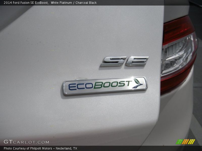 White Platinum / Charcoal Black 2014 Ford Fusion SE EcoBoost