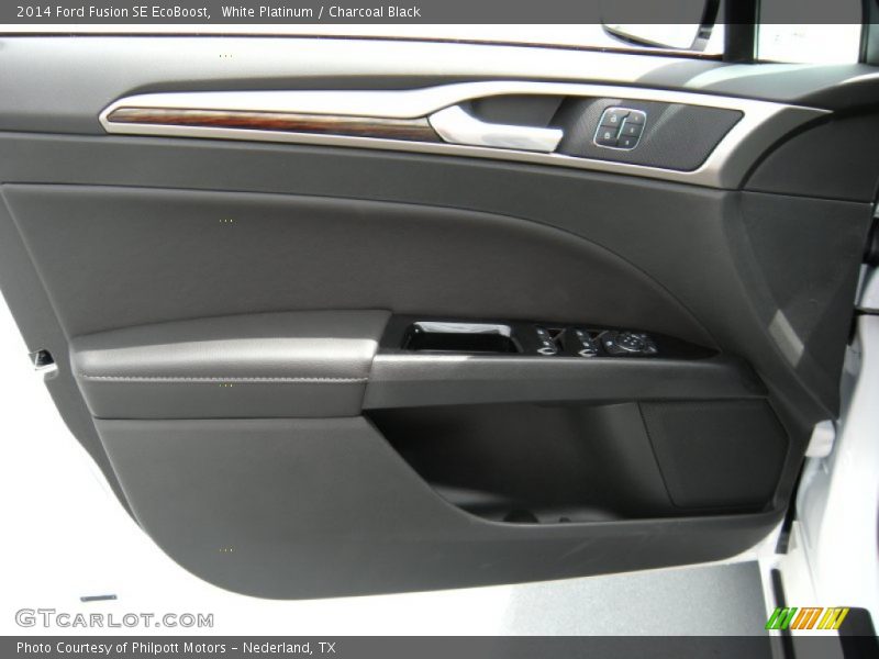 White Platinum / Charcoal Black 2014 Ford Fusion SE EcoBoost