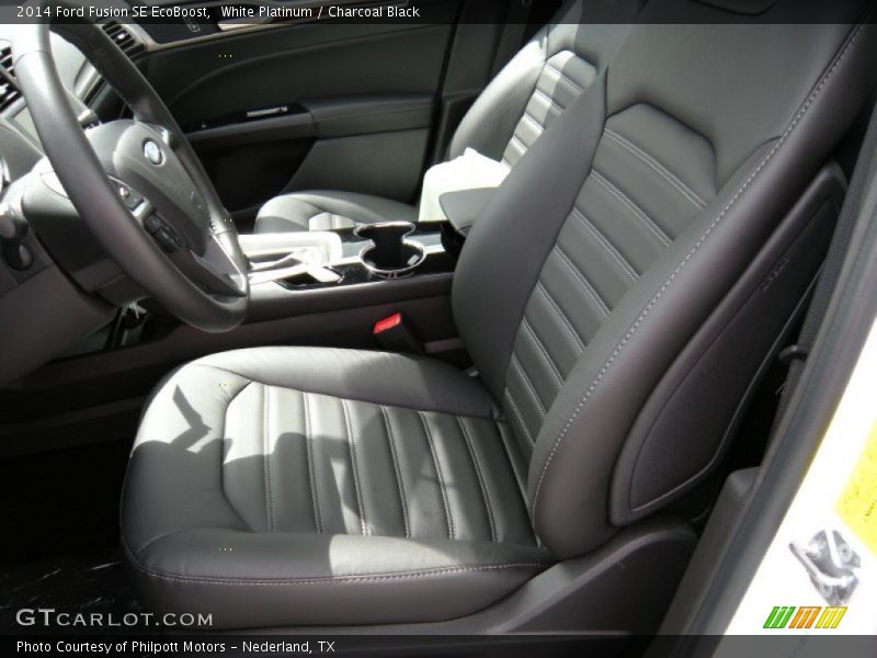 White Platinum / Charcoal Black 2014 Ford Fusion SE EcoBoost
