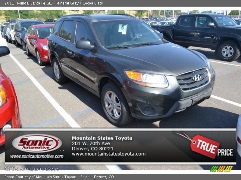 Mineral Gray / Cocoa Black 2011 Hyundai Santa Fe GLS