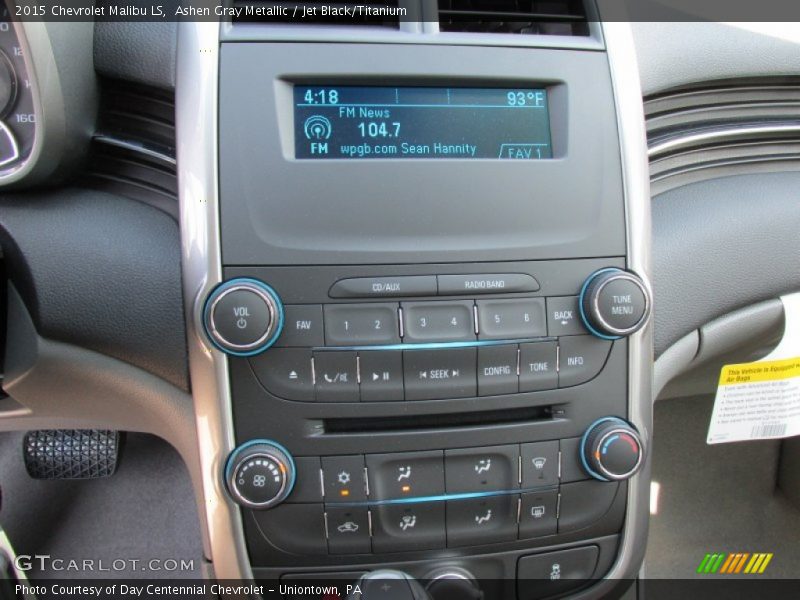Ashen Gray Metallic / Jet Black/Titanium 2015 Chevrolet Malibu LS