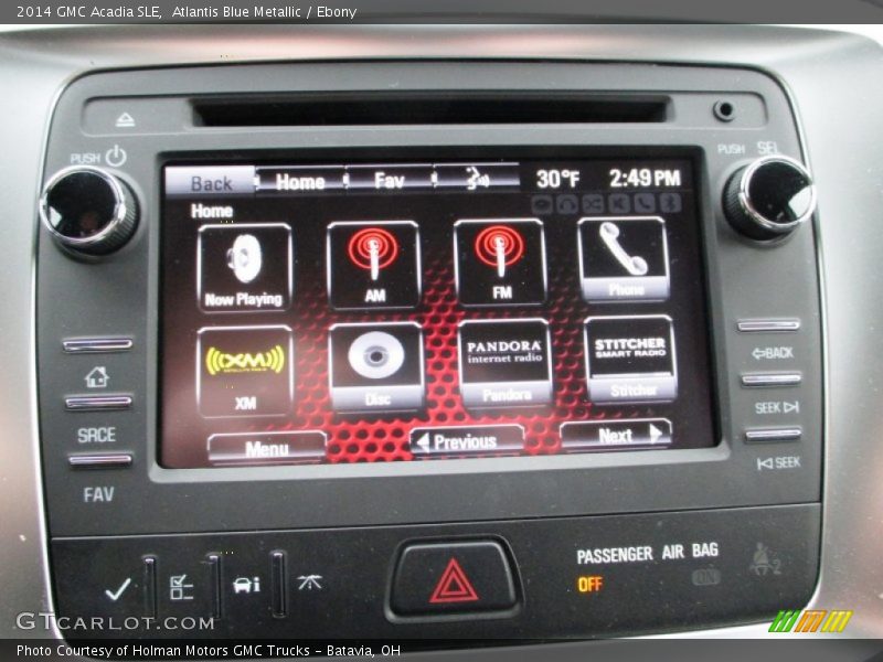 Atlantis Blue Metallic / Ebony 2014 GMC Acadia SLE