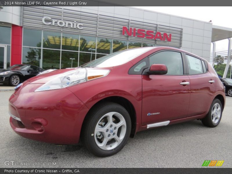 Cayenne Red / Light Gray 2014 Nissan LEAF SV