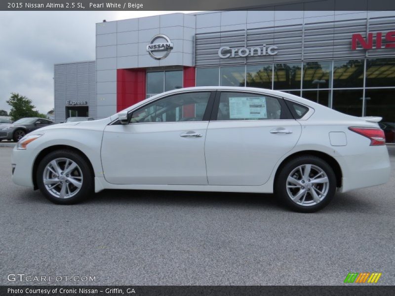 Pearl White / Beige 2015 Nissan Altima 2.5 SL