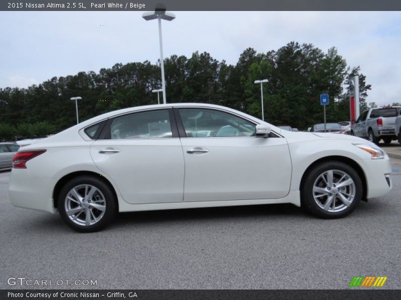 Pearl White / Beige 2015 Nissan Altima 2.5 SL