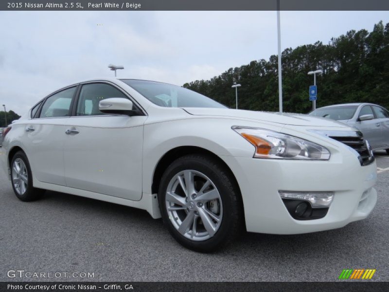 Pearl White / Beige 2015 Nissan Altima 2.5 SL
