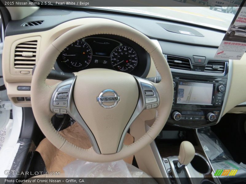 Pearl White / Beige 2015 Nissan Altima 2.5 SL