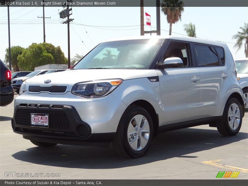 Bright Silver / Black Diamond Woven Cloth 2014 Kia Soul 1.6