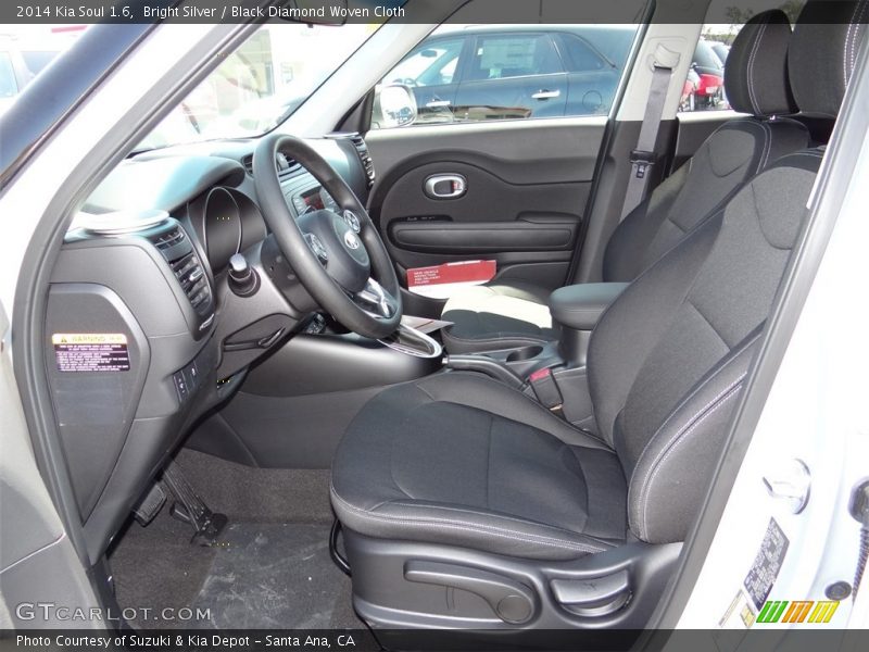 Bright Silver / Black Diamond Woven Cloth 2014 Kia Soul 1.6