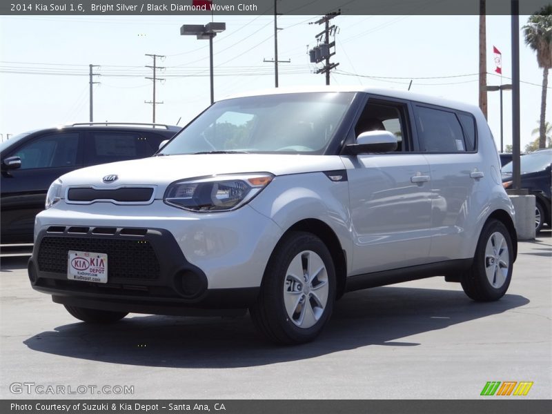Bright Silver / Black Diamond Woven Cloth 2014 Kia Soul 1.6