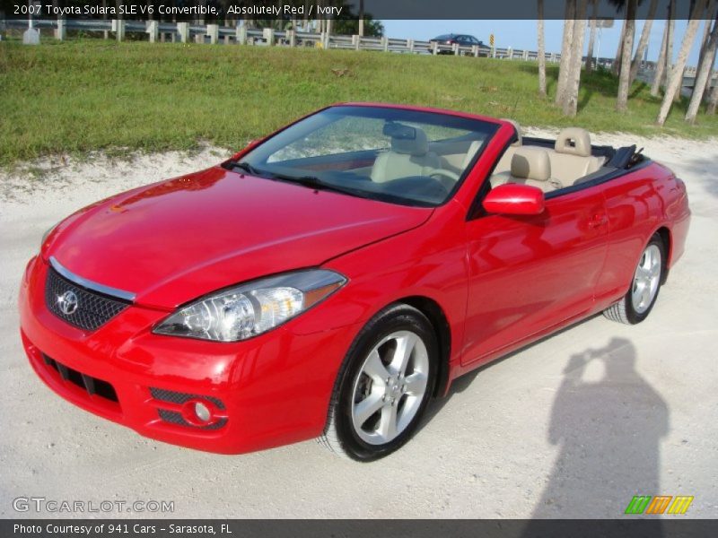 Absolutely Red / Ivory 2007 Toyota Solara SLE V6 Convertible
