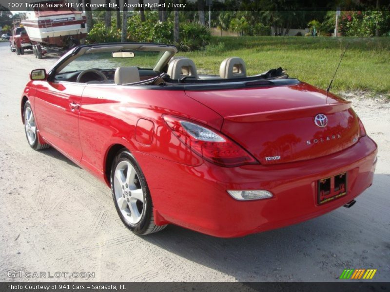 Absolutely Red / Ivory 2007 Toyota Solara SLE V6 Convertible