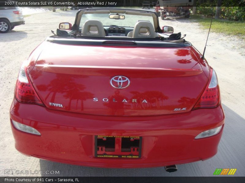 Absolutely Red / Ivory 2007 Toyota Solara SLE V6 Convertible