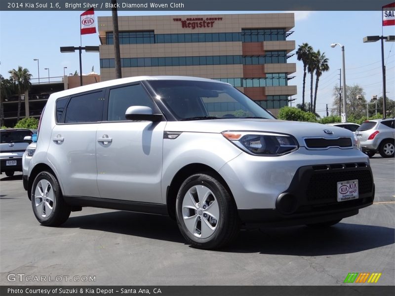 Bright Silver / Black Diamond Woven Cloth 2014 Kia Soul 1.6