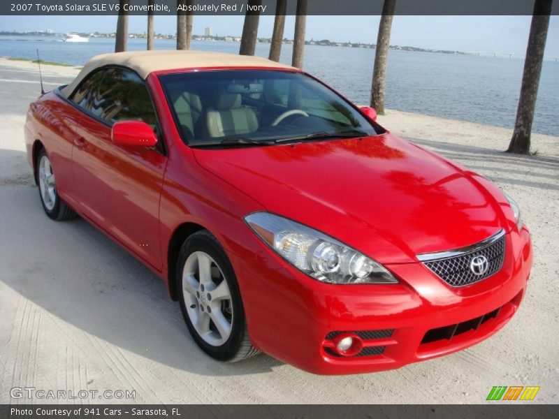 Absolutely Red / Ivory 2007 Toyota Solara SLE V6 Convertible