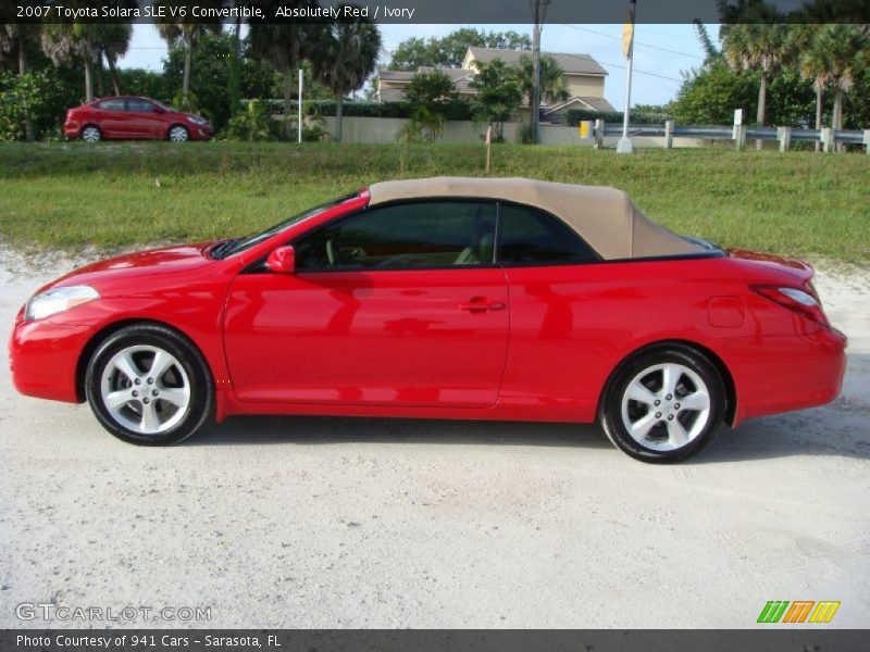 Absolutely Red / Ivory 2007 Toyota Solara SLE V6 Convertible
