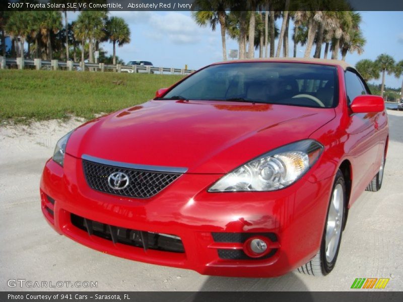 Absolutely Red / Ivory 2007 Toyota Solara SLE V6 Convertible