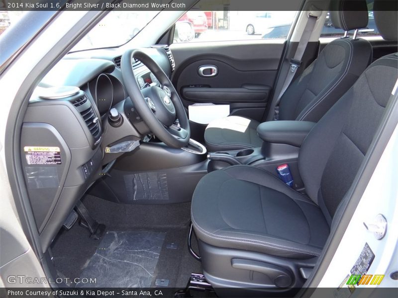 Bright Silver / Black Diamond Woven Cloth 2014 Kia Soul 1.6