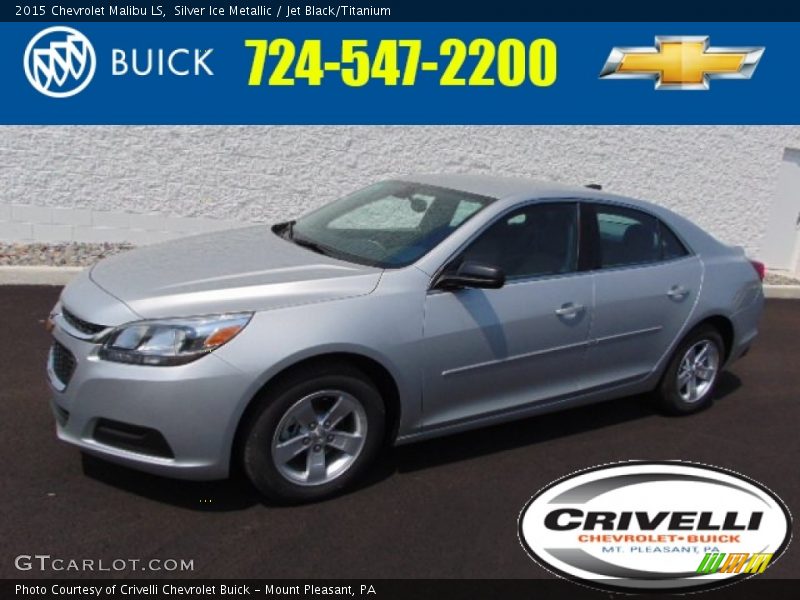 Silver Ice Metallic / Jet Black/Titanium 2015 Chevrolet Malibu LS