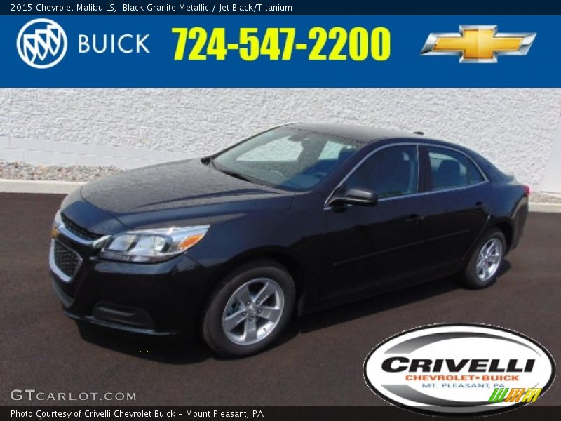 Black Granite Metallic / Jet Black/Titanium 2015 Chevrolet Malibu LS