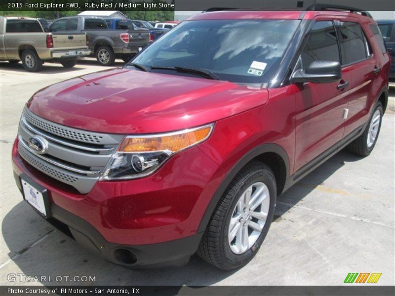 Ruby Red / Medium Light Stone 2015 Ford Explorer FWD