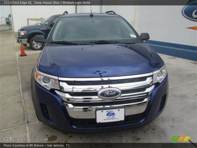 Deep Impact Blue / Medium Light Stone 2014 Ford Edge SE