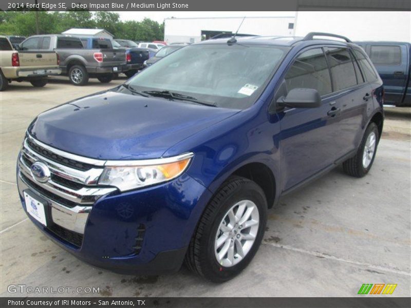 Deep Impact Blue / Medium Light Stone 2014 Ford Edge SE