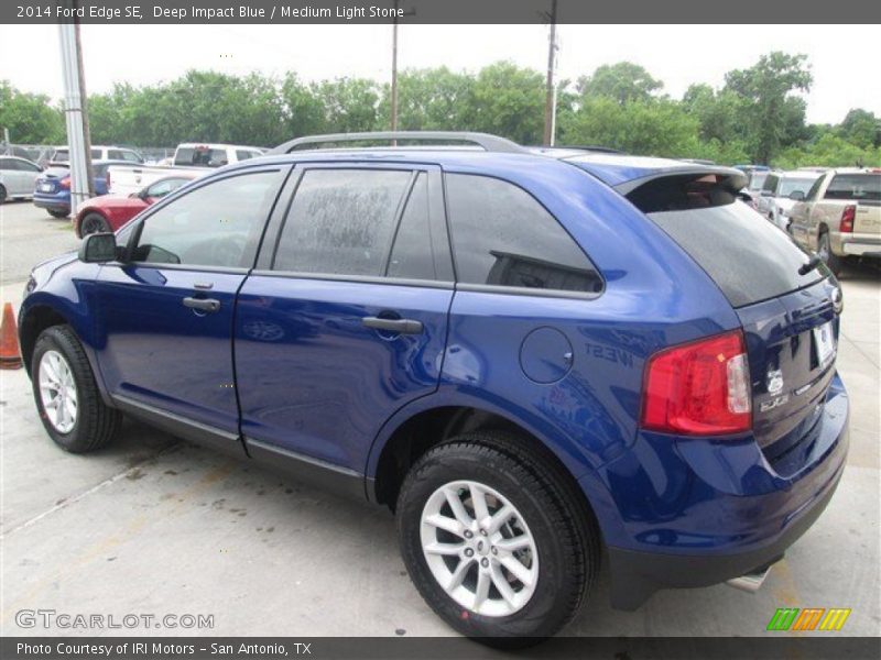 Deep Impact Blue / Medium Light Stone 2014 Ford Edge SE