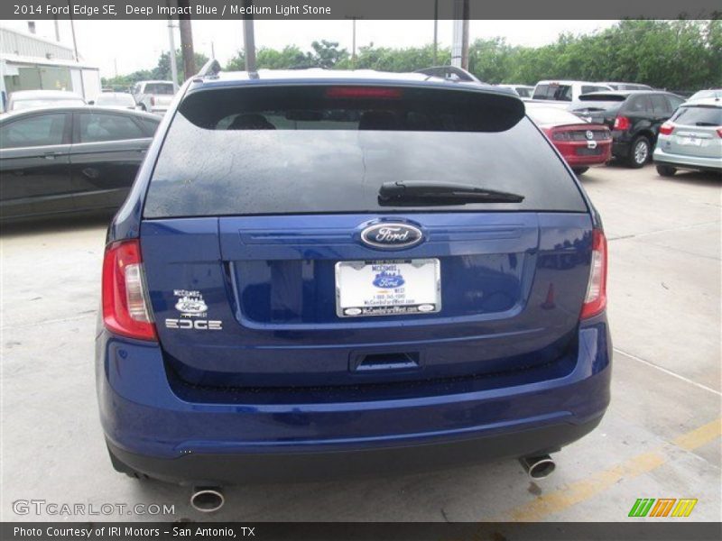 Deep Impact Blue / Medium Light Stone 2014 Ford Edge SE