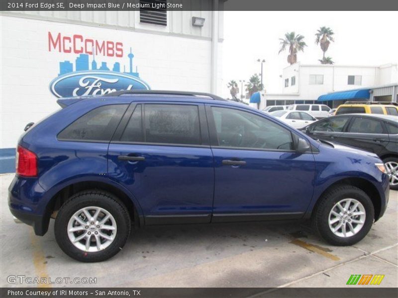 Deep Impact Blue / Medium Light Stone 2014 Ford Edge SE