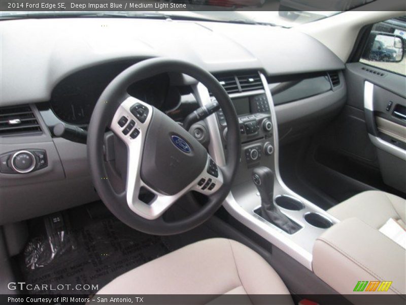 Deep Impact Blue / Medium Light Stone 2014 Ford Edge SE