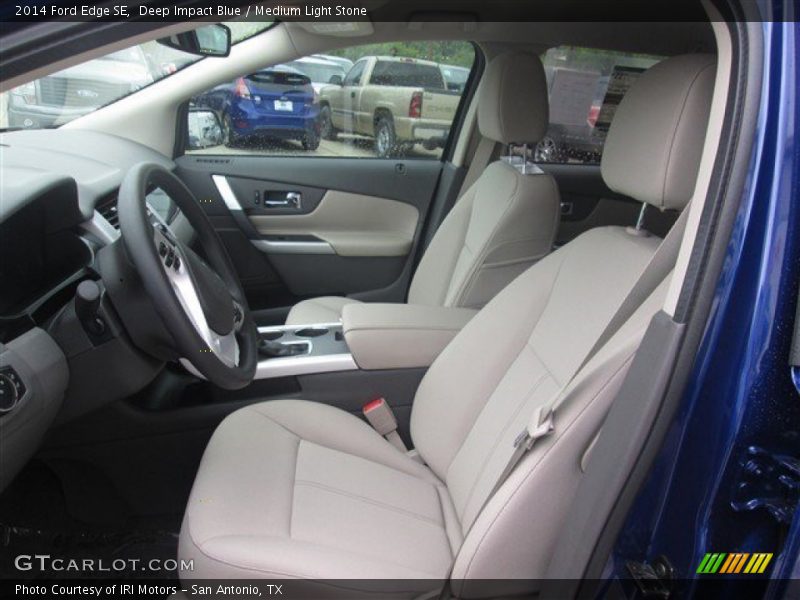 Deep Impact Blue / Medium Light Stone 2014 Ford Edge SE
