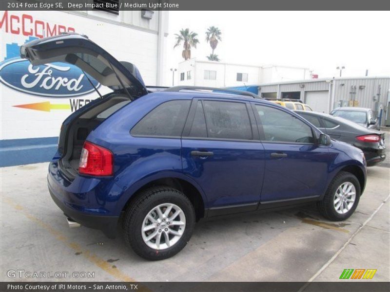 Deep Impact Blue / Medium Light Stone 2014 Ford Edge SE