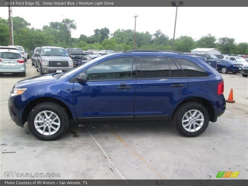 Deep Impact Blue / Medium Light Stone 2014 Ford Edge SE