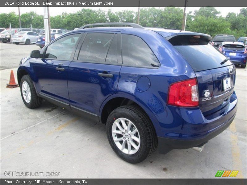 Deep Impact Blue / Medium Light Stone 2014 Ford Edge SE