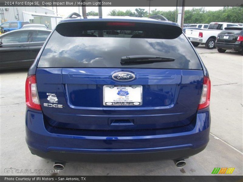 Deep Impact Blue / Medium Light Stone 2014 Ford Edge SE