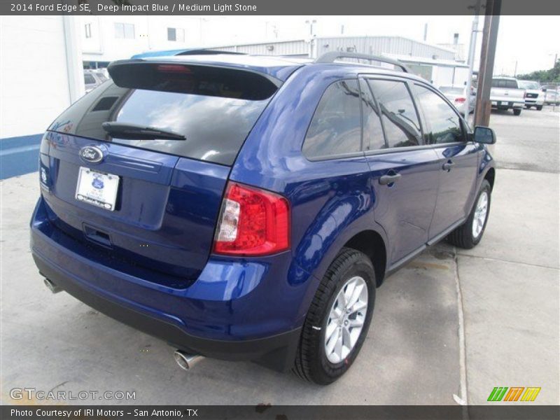 Deep Impact Blue / Medium Light Stone 2014 Ford Edge SE