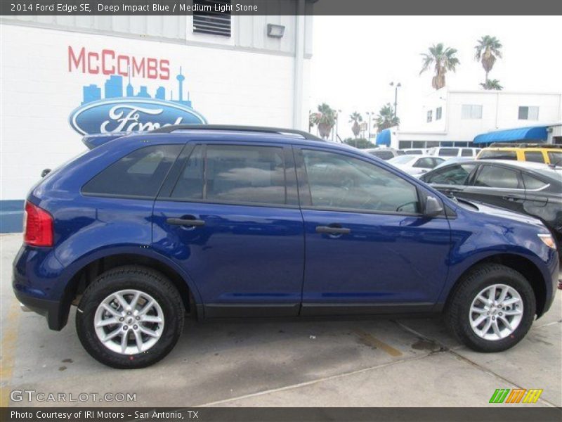 Deep Impact Blue / Medium Light Stone 2014 Ford Edge SE