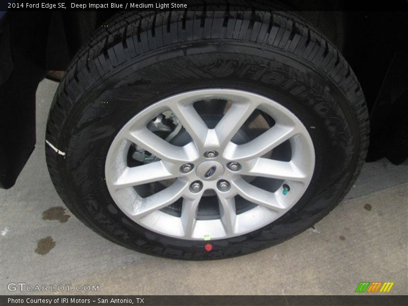 Deep Impact Blue / Medium Light Stone 2014 Ford Edge SE