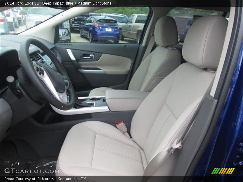 Deep Impact Blue / Medium Light Stone 2014 Ford Edge SE