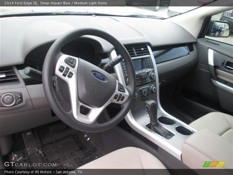 Deep Impact Blue / Medium Light Stone 2014 Ford Edge SE