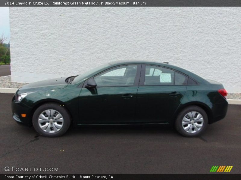 Rainforest Green Metallic / Jet Black/Medium Titanium 2014 Chevrolet Cruze LS